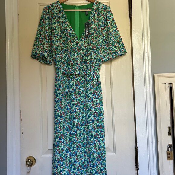 Modcloth Petal & Promise Green Floral Wrap Dress - XL - NWT - Picture 2 of 8